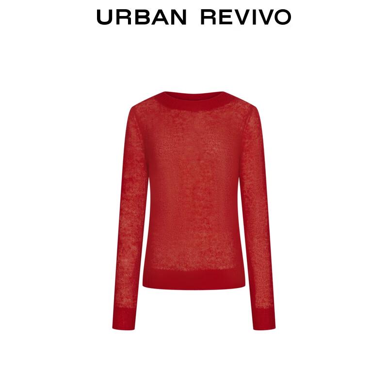 UR 2025 Spring Women's Festive Round Neck Knit Top