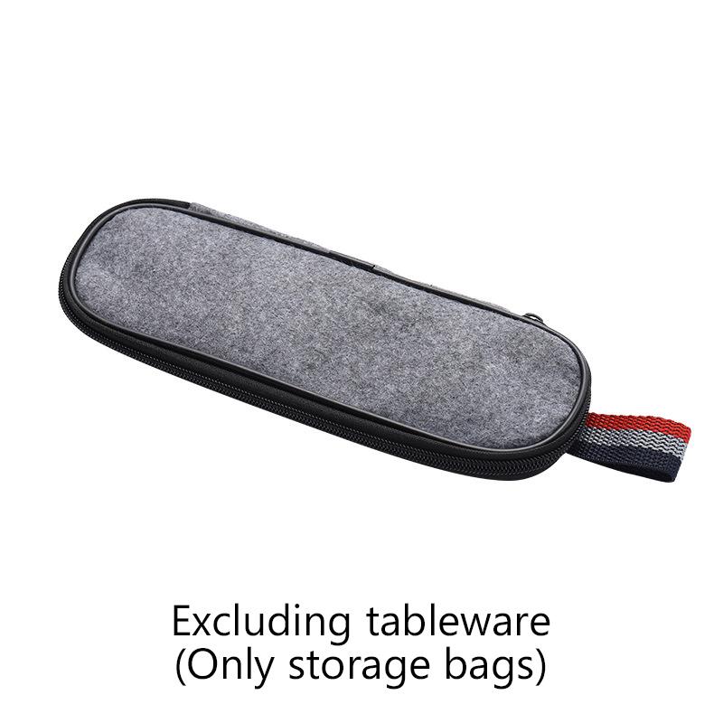 Cutlery Storage Bag Tableware Cloth Zipper Design Pouch Fork Spoon Chopsticks Office Camping Travel Utensil Carrying Case