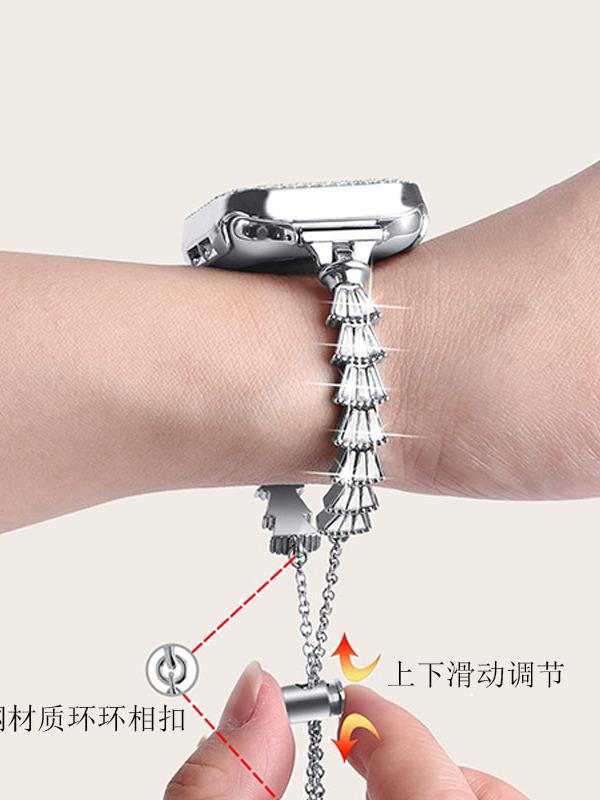 Чехол + ремешок для Apple watch 10 9 8 7 6 5 se металлический ремешок iWatch ultra 49 мм 45 мм 46 мм 42 мм 41 мм бриллиантовый защитный чехол из ПК