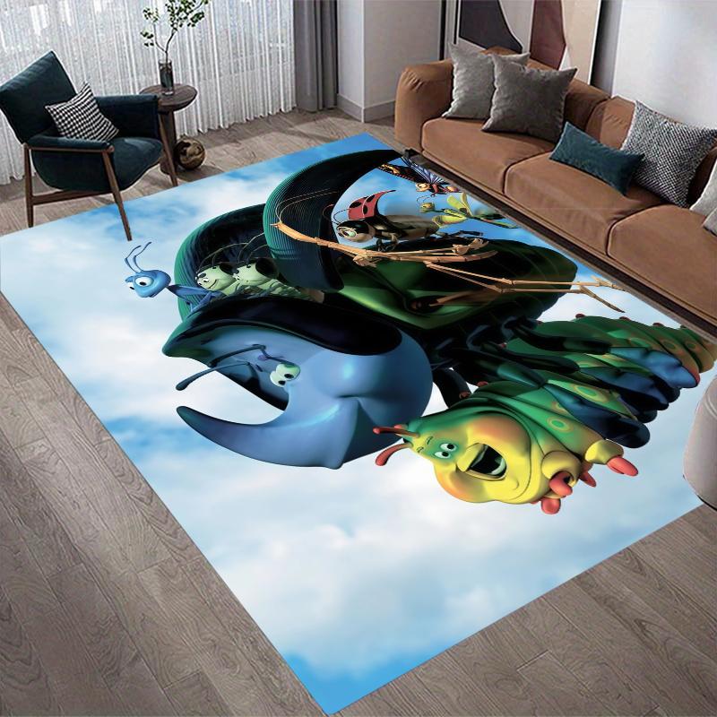 A Bug's Life Home Sofa Decoration for Living Room & Bedroom, Non‑Slip Play Flannel Floor Mat for Game Room