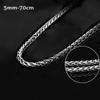 Cool Choker Silver Color Stainless Steel Necklace Metal Collar Heavy Link Braided Wheat Chain