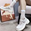 5 Pairs Women's Pile Socks Thin Cotton Bottom Crystal Socks Transparent Black Silk Middle Tube Letter Glass Silk