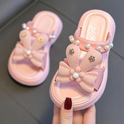 Kinder Hausschuhe Sommer Cartoon Nette Kinder Prinzessin Hausschuhe Bogen Perle String Hausschuhe