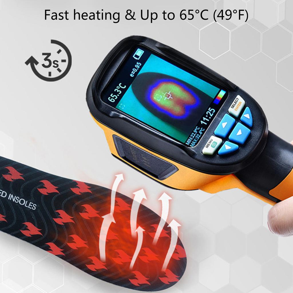 Heated Shoe Insoles Cold Weather Shoe Inserts Adjusted Temperature Wireless Foot Warm for Hunting Hiking Camping