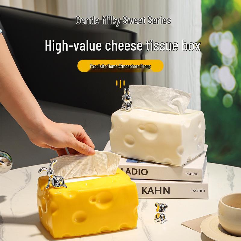 Modern Luxury Tissue Dispenser: Cheese Paper Towel Holder for Living Room and Dining Table Decor