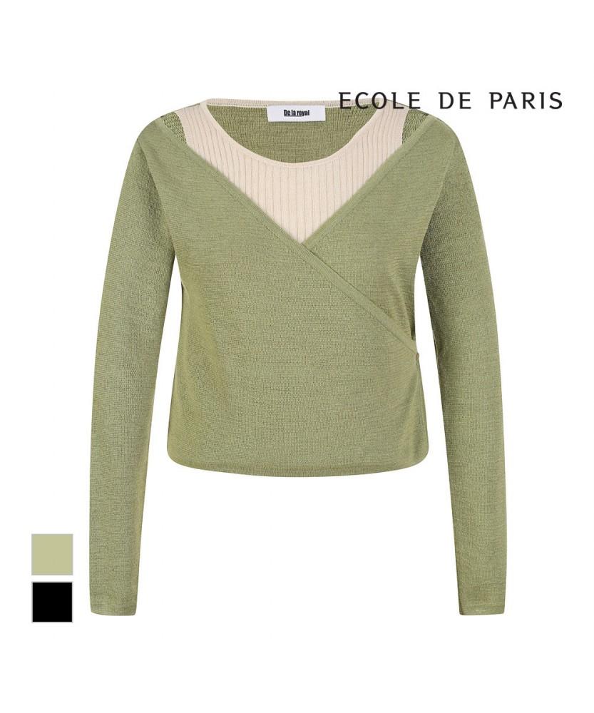 ECOLEDEPARIS Two-In-One Wrap Knit_Rb38Kkcm30Z