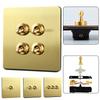1pc Toggle Light Rocker Switch Panel 1/2/3/4 Way Retro Brass Plate Lever 86 Type Toggle Switch For Hotels Homestays Decoration