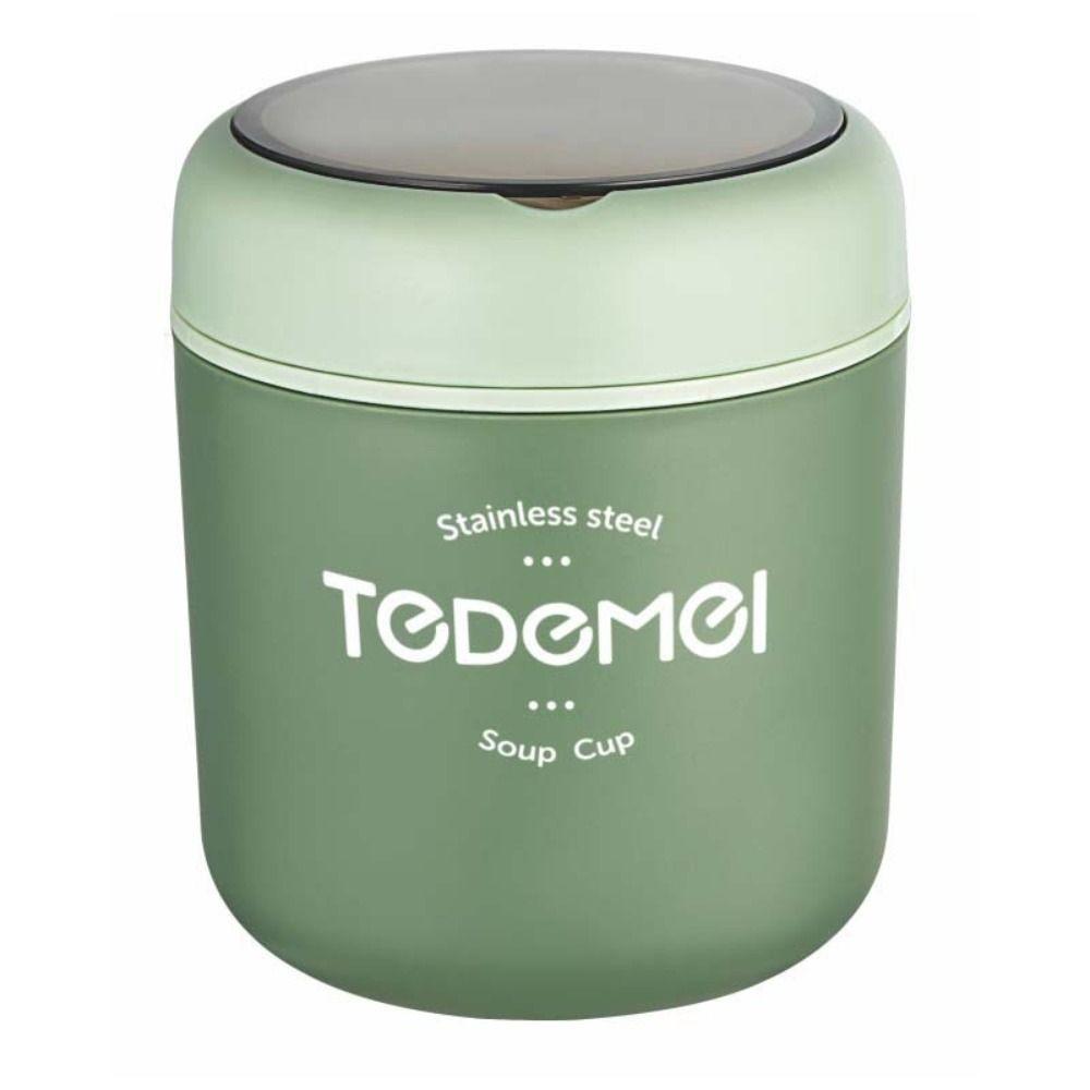 Lunch Box Portatile in Acciaio Inossidabile con Cucchiaio Contenitore Termico per Zuppa Uso Studenti