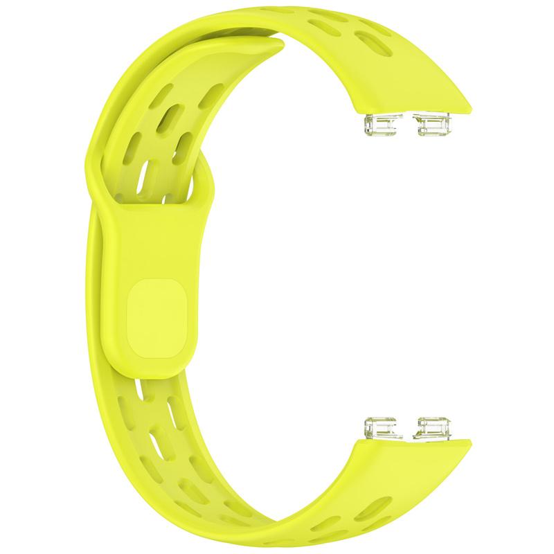 

Силиконовый ремешок для huawei Band 10 9 8 Аксессуары Спортивный дышащий Браслет Ремешок для запястья pulseira correa для huawei band 9/8 For huawei band 10/9/8 жёлтый