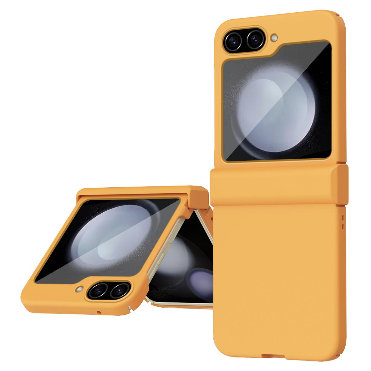 

For Samsung Galaxy Z Flip5 5G Hard PC Phone Case Hinge Protection Drop-proof Mobile Protective Cover Orange