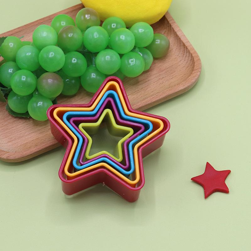 Love Five-pointed Star Round Square Fruit Slicer Cookie Mold Baking Cake Decoration Set