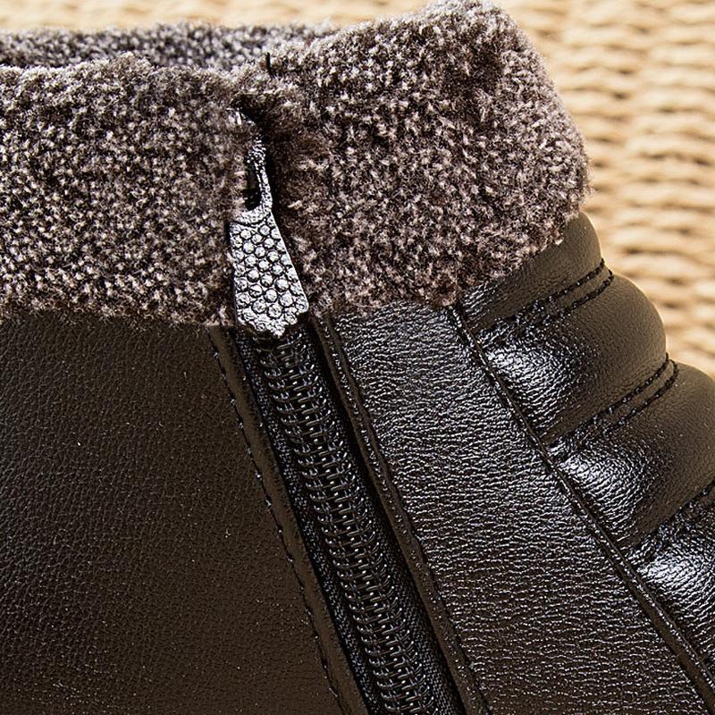 Winter Warm Fleece Shoes Elderly People Flat Boots Soft Bottom Anti Slip Women's Shoes