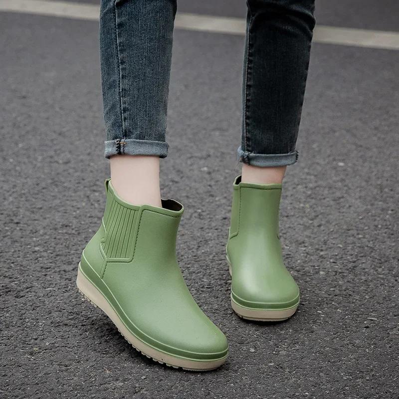 Rain Boots, Women's Waterproof Shoes, Waterproof Ankle Boots, Rain Boots, Lightweight and Casual Women's Shoes