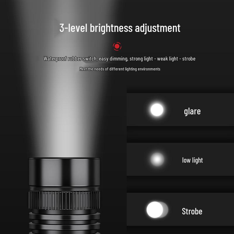 High-Power T6 LED Flashlight: USB Rechargeable, Zoom, Long-Range, Multi-functional, Detachable Torch