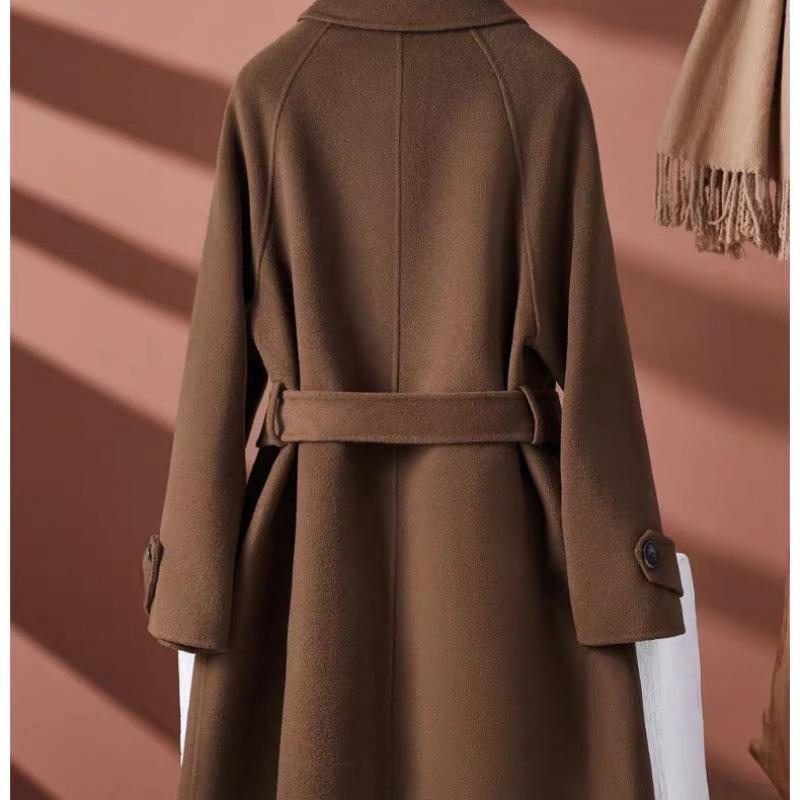 Latest Autumn and Winter Womens Double-sided Woolen Coat Versatile and Luxurious Design Woolen Coat