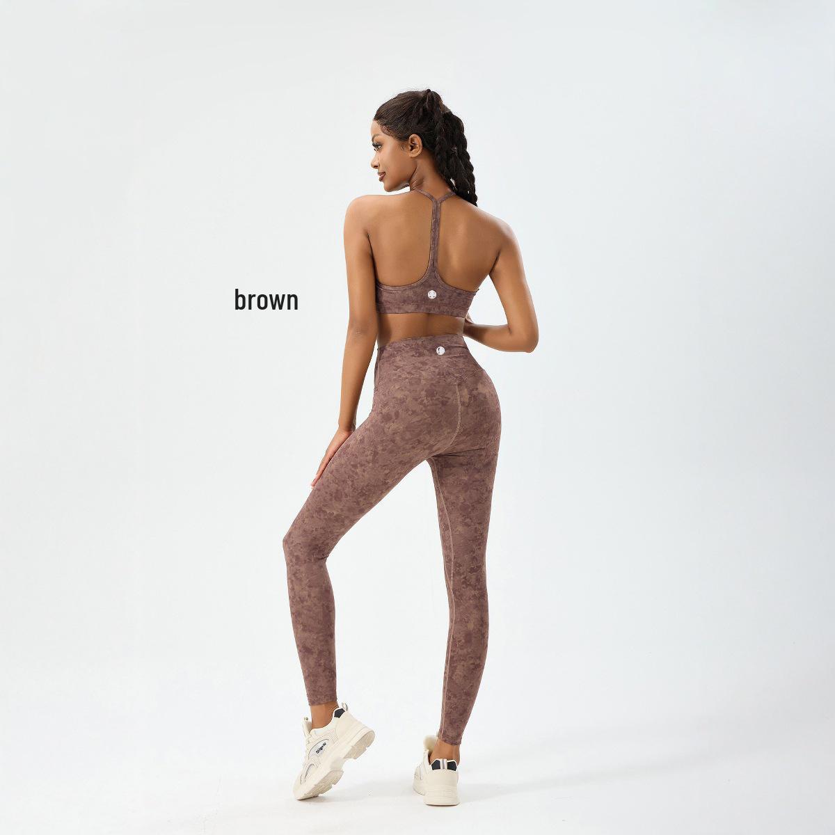 

Европейский и американский комплект для йоги тай-дай с высокой эластичностью - Утягивающая одежда для бега, спорта и фитнеса L