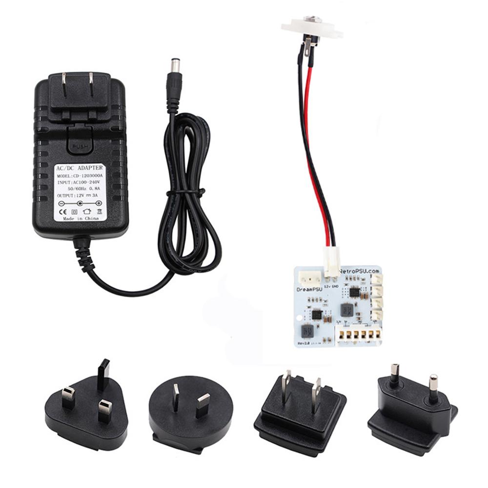12V Power Supply & AC Adapter Replacement For SEGA DC Dreamcast Console DreamPSU