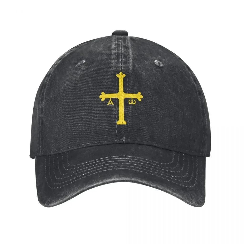 Spania Asturias Steag Șapcă de Baseball Retro Denim Uzat Crucea Victoriei Snapback Pălărie Bărbați Femei În Aer Liber Vară Șepci Pălărie