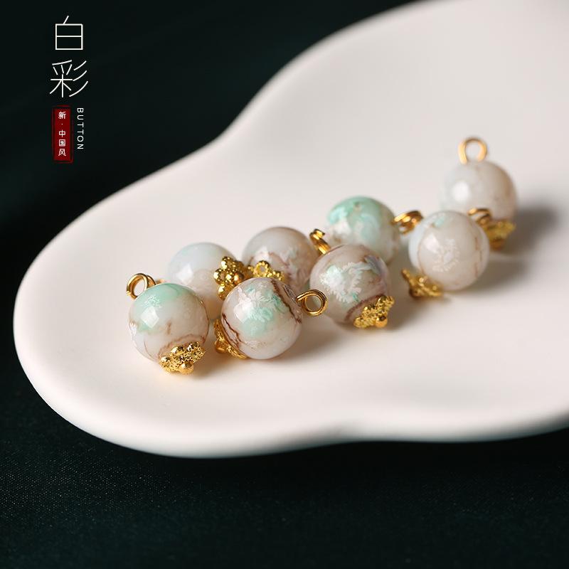 Imitations-Jade-Knöpfe Chinesischer Stil Scheibenknöpfe Cheongsam Tang-Stil Hanfu-Knöpfe Neue Chinesische Bluse Top Glas-Knöpfe