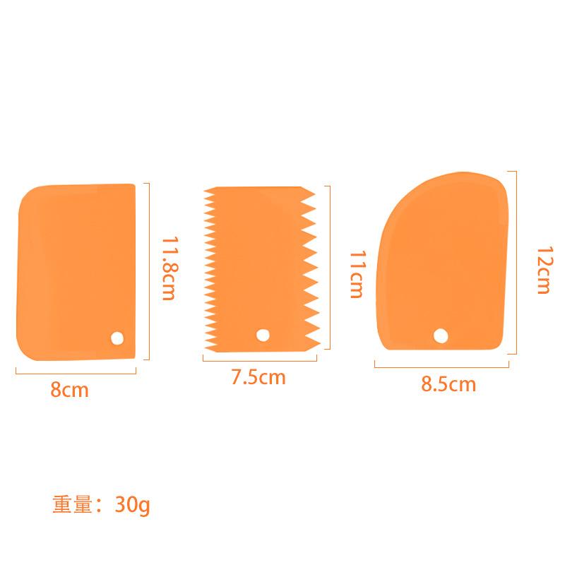 3Pcs Cream Scraper Set Kitchen Baking Cream Cake Scraper Household Dough Cutter DIY Baking Tool Color Scraper