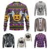 Spring and Autumn Men's Round Neck Sweater Comfortable Casual 3D Digital Tattoo Printed Long Sleeve Top