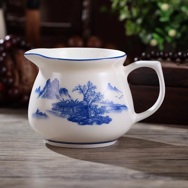 Tea Sea Blue & White Porcelain Gong Dao Bei: 250ml Spare Parts Milk Jug & Tea Separator Cold Pot.