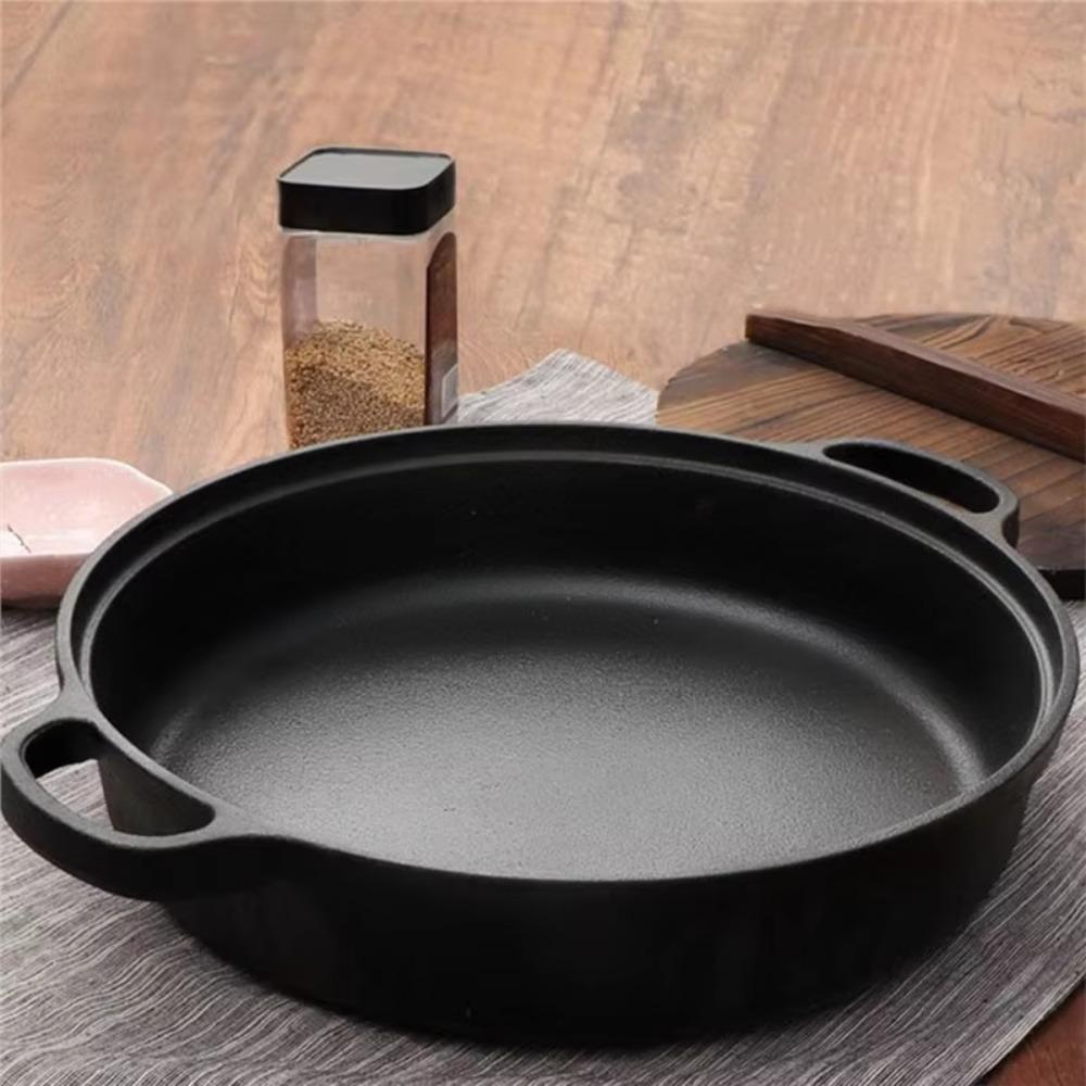 Non-Stick Cast Iron Skillet Non-coated Wok Kitchen Cookware Stir-fry Pan  Outdoor