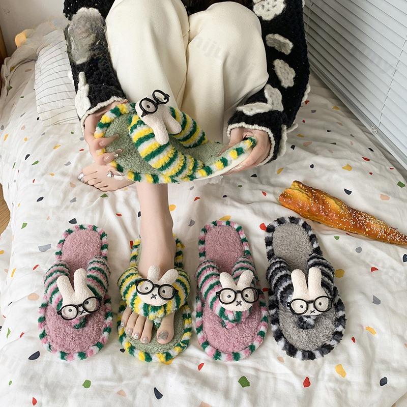 Women's Cotton Slippers 2025 Autumn Winter Indoor Non Slip Home Shoes Lightweight Comfortable Outdoor Plush Flip Flops