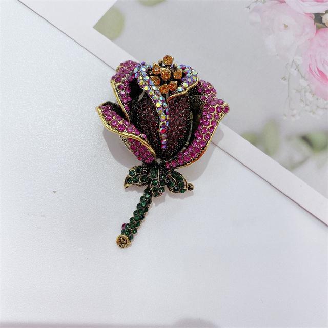 Red And Blue Rose Corsage Fashion High -End Coat Windbreaker Accessories All -Match Anti -Fade Brooch