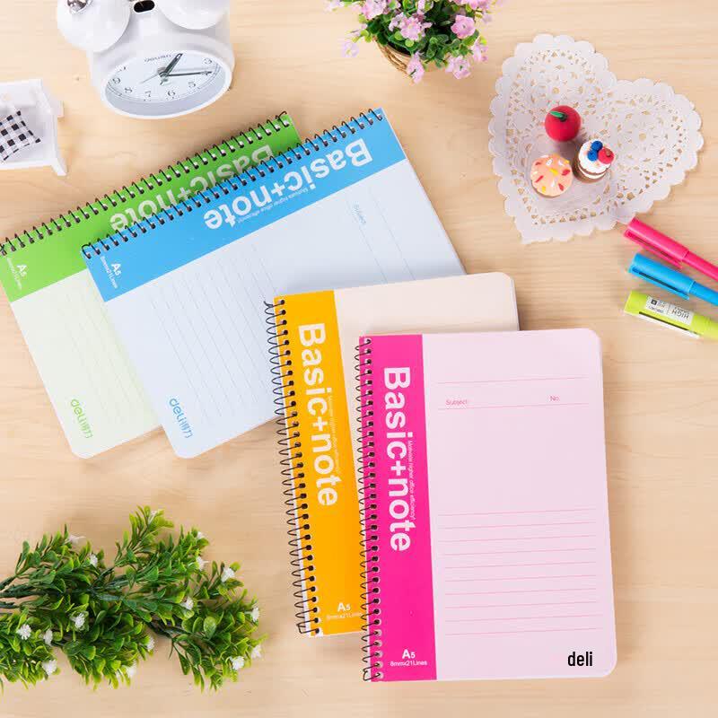 Deli A5 Spiral Notebook (80 Pages, 12-Pack)