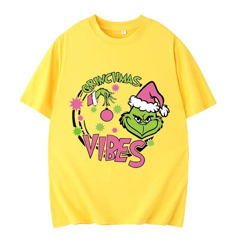 Christmas Cartoon Green Fur Monster 3D Printed Women's Short Sleeve Tees Top Kids Girl Casual Pullover