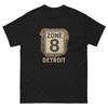 Zone 8 Detroit T-shirt, Klassiek Unisex Shirt, Aangepast Detroit Zone 8 T-shirt
