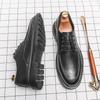 Fashion 2024 New Men Derby Shoes Casual Gentleman Fashion Business Men Dress Wedding Shoes Leather Shoes Flat Men Shoes Free Shipping