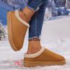 2025 New Autumn and Winter Foreign Trade Flat-bottomed Warm Slippers Fluffy Outer Wear Thick-soled Velvet Snow Boots Women
