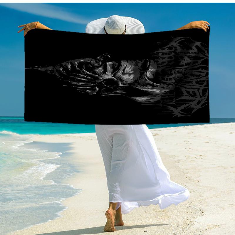 Slasher to Prevail Black Metal Fashion Beach Towel: Ideal for Summer Adventures Soft, absorbent and quick drying suitable for swimming and bathing