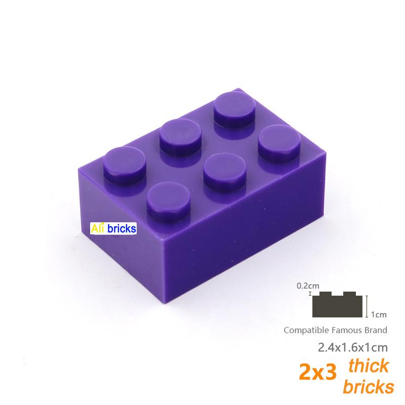 60pcs Thick 2x3 DIY Building Blocks Figures Bricks Dots Educational Creative Size Compatible With 3002 Plastic Toys for Children