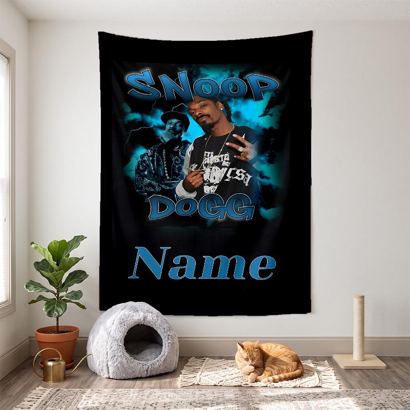 Snoop dogg (1) Personalisierbare Namens-Dekorations-Wandteppich, ideale Wahl für die Wanddekoration in Schlafzimmern, Wohnzimmern, Studentenwohnheimen und Zuhause