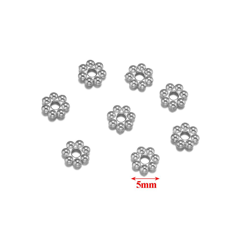 50pcs Stainless Steel Gold color Daisy Spacer Beads Mini Snowflake Spacer Charms DIY Bracelet Necklace Jewelry Making Supplies
