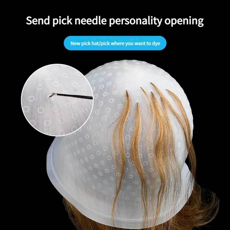 White Elastomer Hair Streaking Hat Expert Recyclable Highlighting Tool For Homestudio