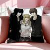 Anime D-Death Note Double-Sided Printed Pillow Cover Short Plush Suitable Living Rooms Bedrooms Sofas Throw Cushion Cover
