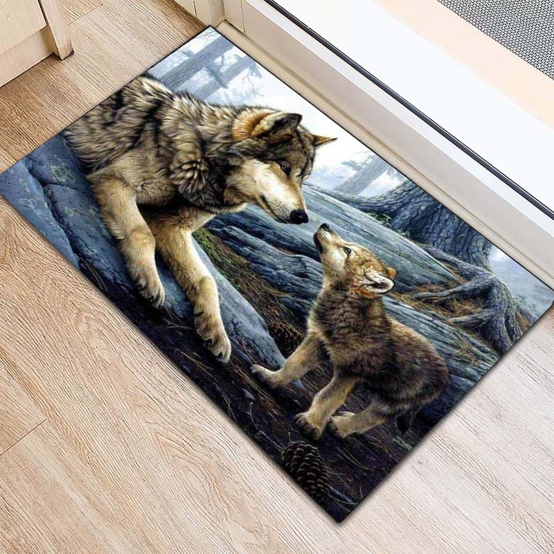 

Funny Cartoon Cats Entrance Mat, Paw Print Design Indoor Floor Mat 40x60cm( 15x23in )