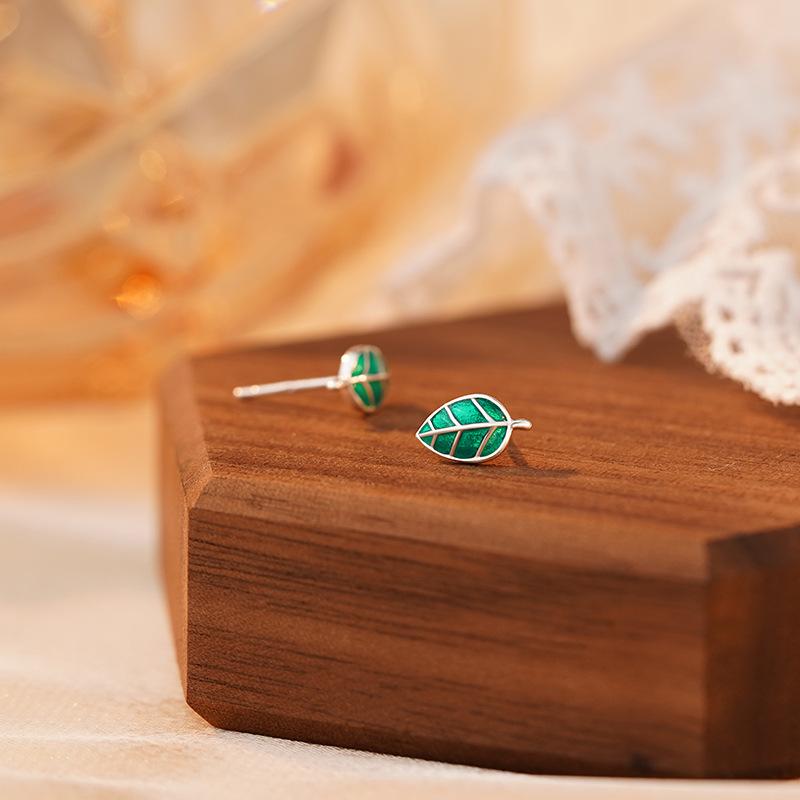 Cercei Frunză Albastră Nișă Mici și de Înaltă Calitate Temperament Cadou Exquis Cercei Versatili