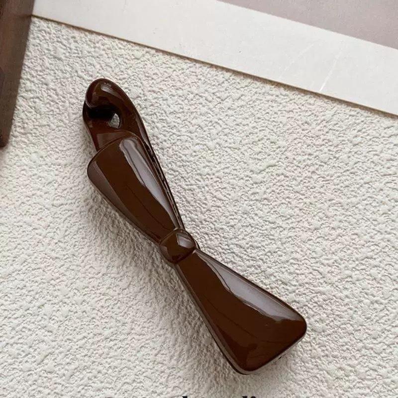 2025 High-End Morandi Bow Banana Hair Clip for Women - Elegant Ponytail Accessory