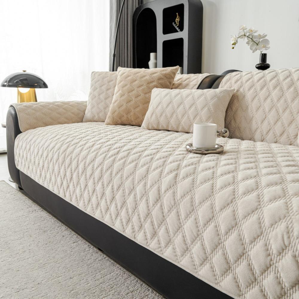 Nordic Style Sofa Slipcover Non Slip All Season Thickened Flannel Winter Plush Couch Cover for Living Room