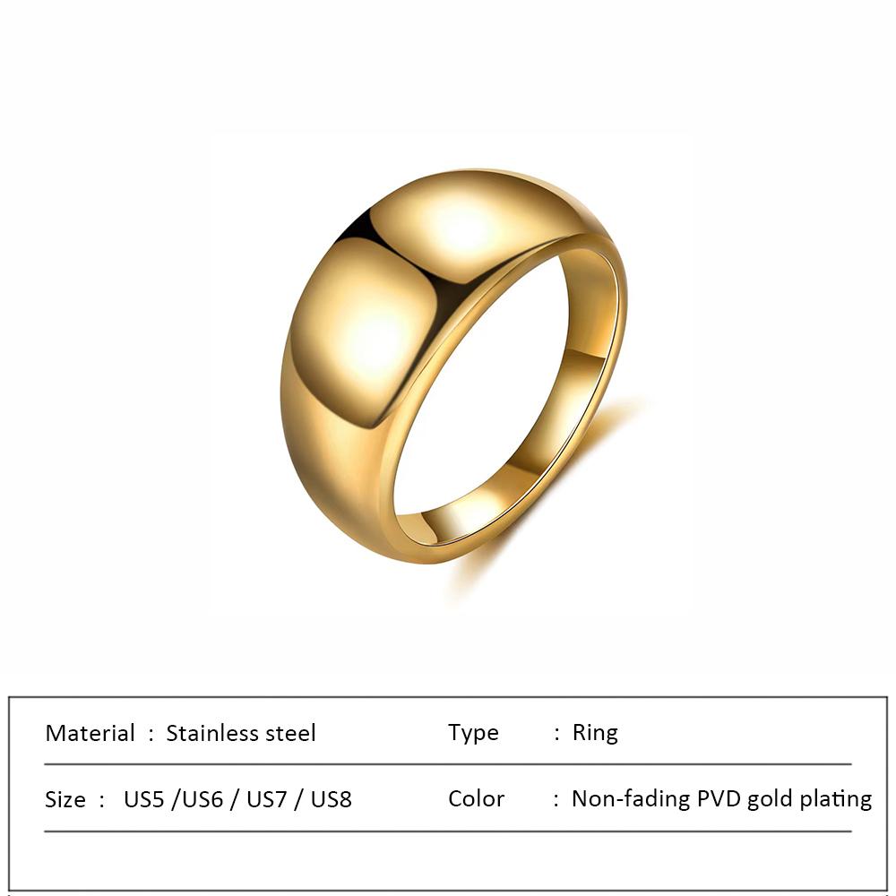 Waterproof Stainless Steel Ring for Women Non-fading Heart Ring Stylish Metal Rings Simple New Jewelry