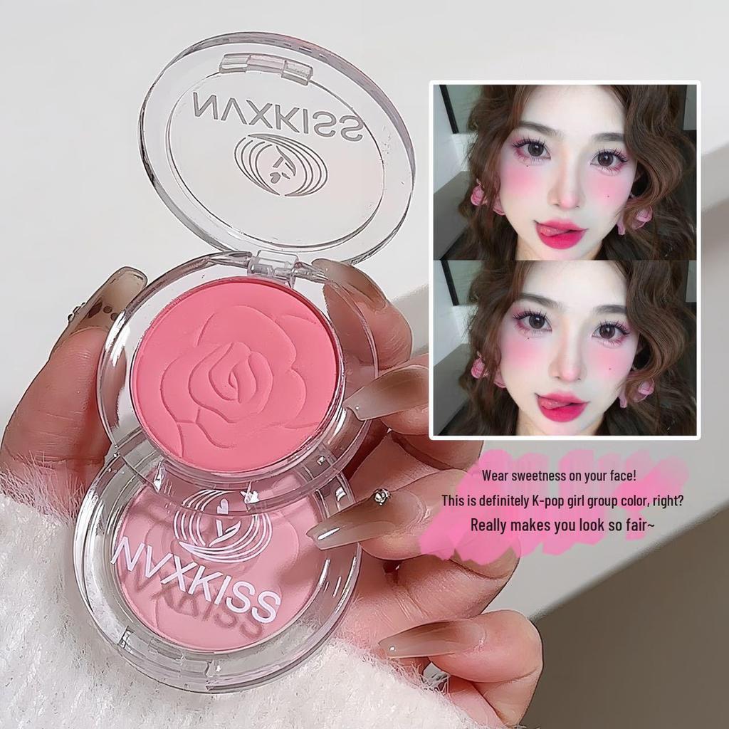 Energetic Girl Natural Matte Blush: Long-Lasting Nude Face Highlighter with Color Payoff.