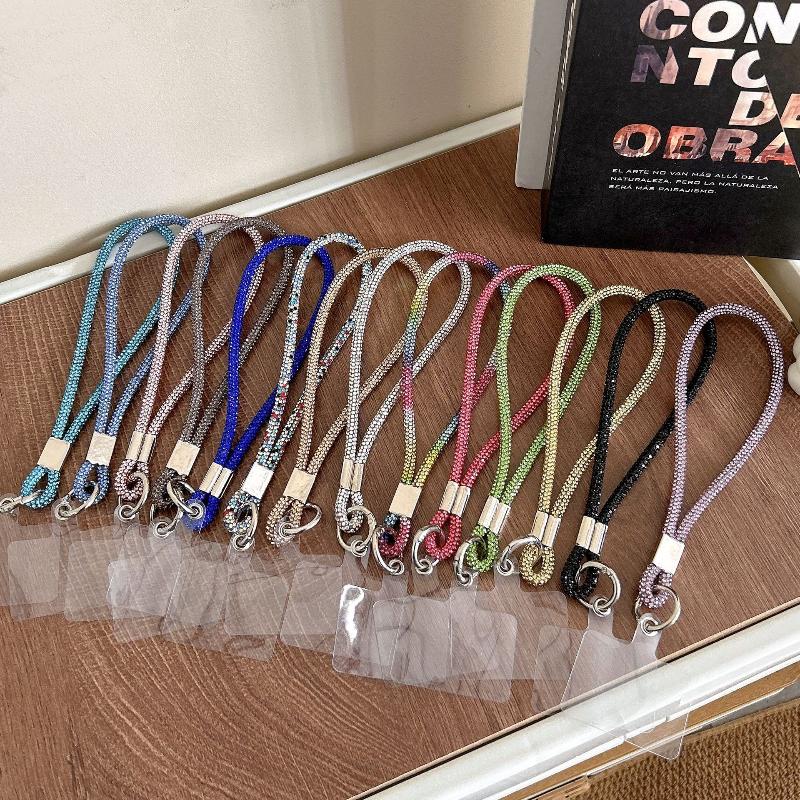 Glitter  Phone Lanyard Diamond  Phone Wrist Straps Keychain Hanging Anti-Lost Rope