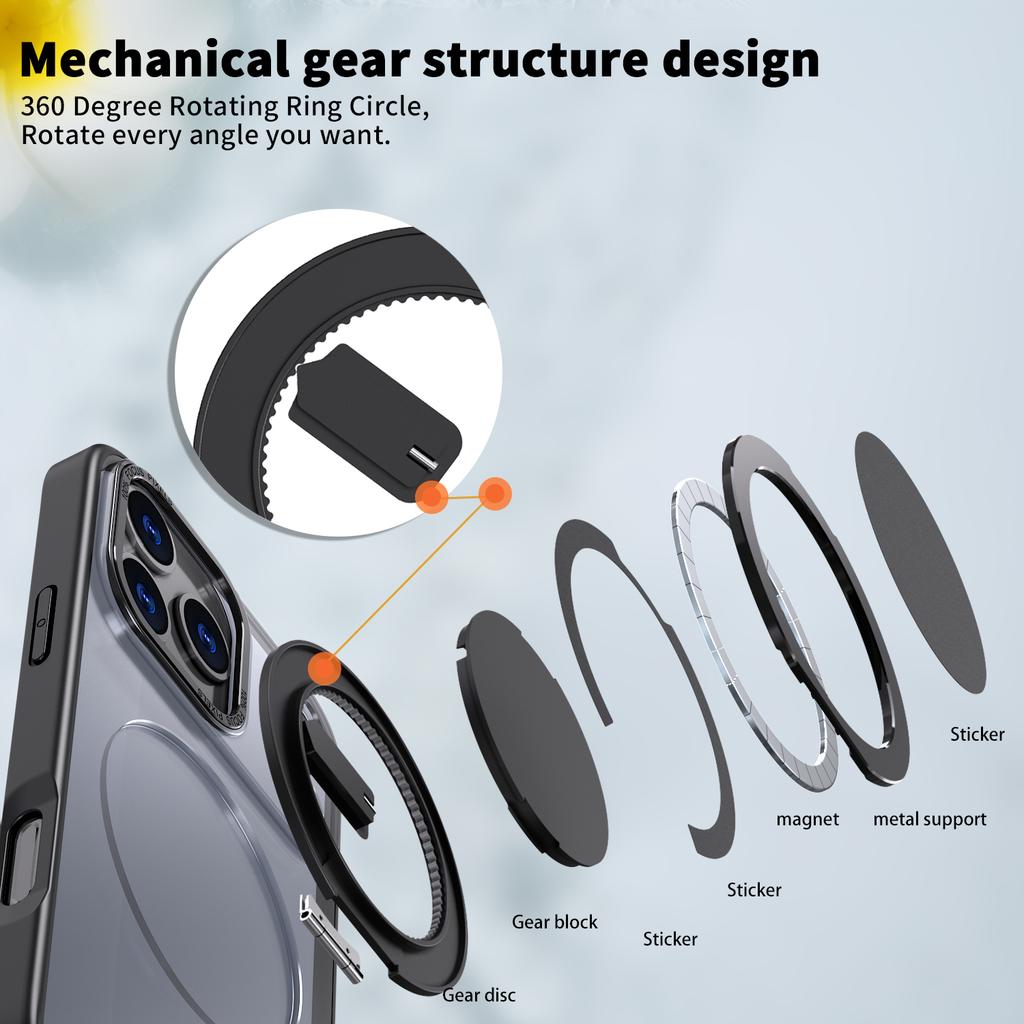 For iPhone 17 Pro Max Case Compatible with MagSafe TPU+PC Kickstand Phone Cover