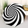 Automatic Folding Umbrella with Black and White Spiral Design, 8-Rib Auto Open/Close, Portable Compact Foldable Umbrella with