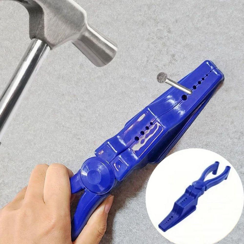 Plastic Sliding Joint Nail Holding Pliers Anti-Slip Nailing Auxiliary Clamp Hammering Nails